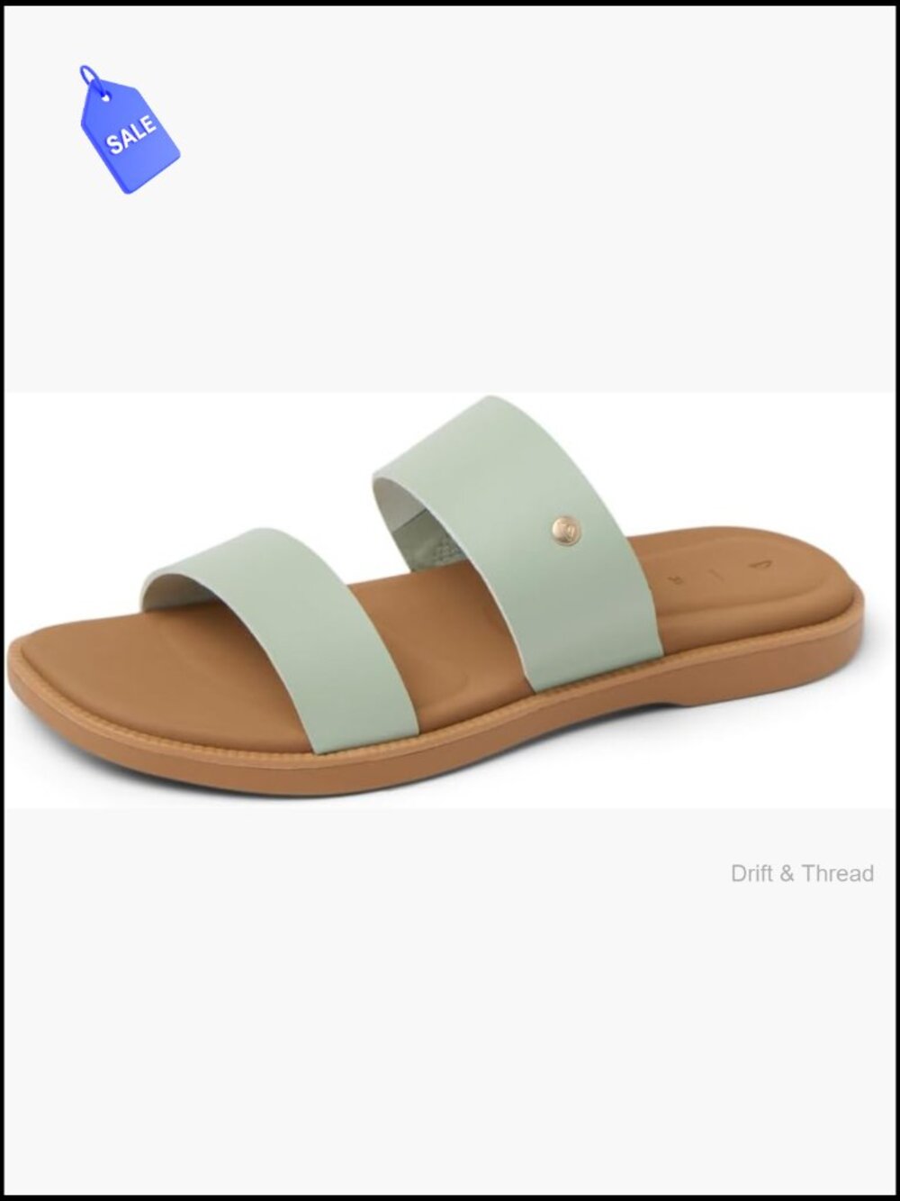 Women's Slide Sandals Faux Leather Double Strap Cushioned